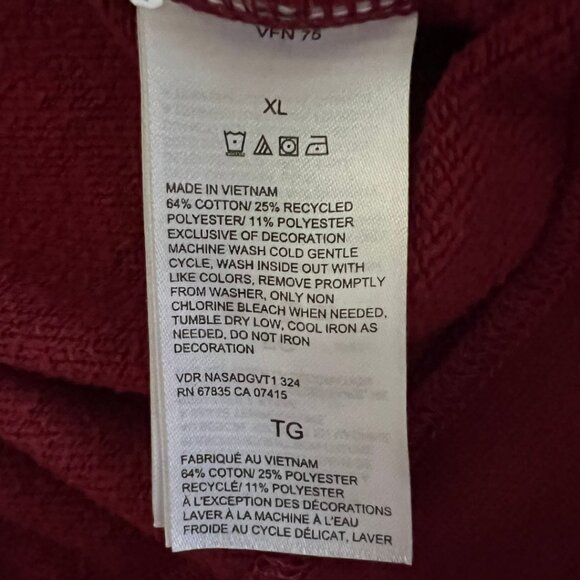 Nautica Red Fleece Crewneck Deck Sweater - Picture 8 of 8